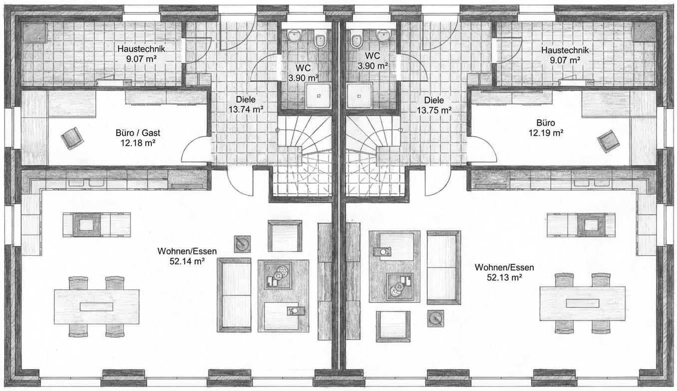 Grundriss - Handskizze